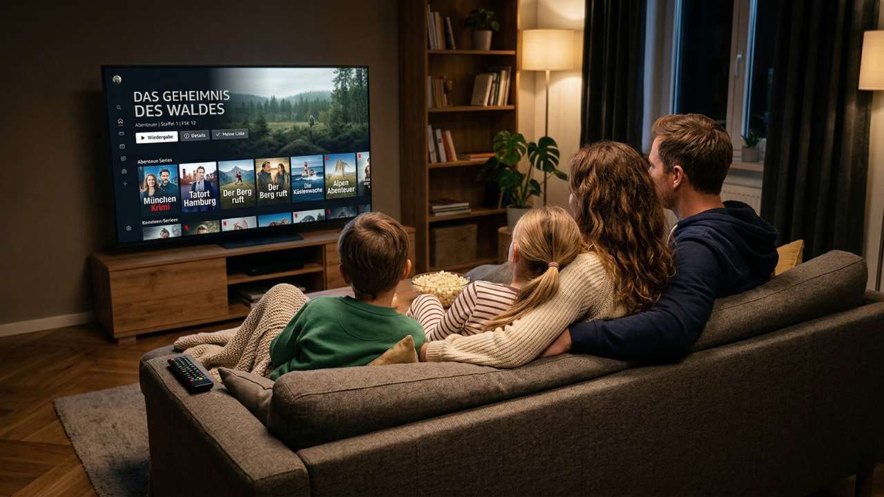 Familie schaut TV